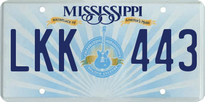 MS license plate LKK443