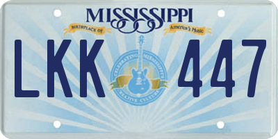 MS license plate LKK447