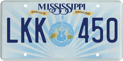 MS license plate LKK450