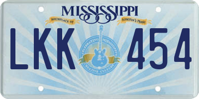 MS license plate LKK454