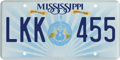 MS license plate LKK455