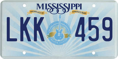 MS license plate LKK459