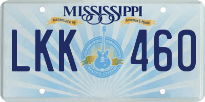 MS license plate LKK460