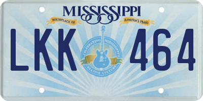 MS license plate LKK464