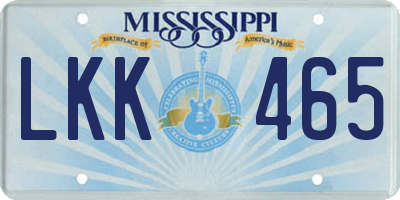 MS license plate LKK465