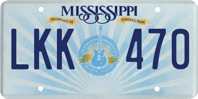 MS license plate LKK470