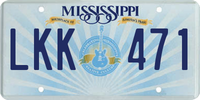 MS license plate LKK471
