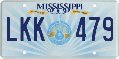 MS license plate LKK479