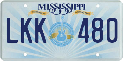 MS license plate LKK480