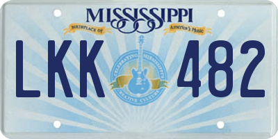 MS license plate LKK482
