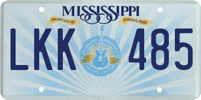 MS license plate LKK485