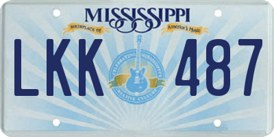 MS license plate LKK487