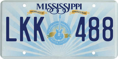 MS license plate LKK488