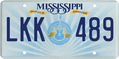 MS license plate LKK489