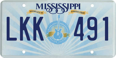 MS license plate LKK491