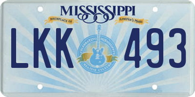 MS license plate LKK493