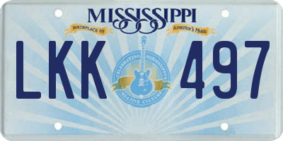 MS license plate LKK497