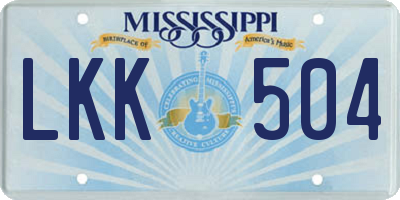 MS license plate LKK504