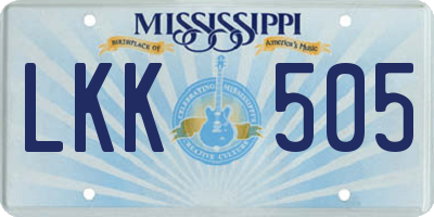 MS license plate LKK505