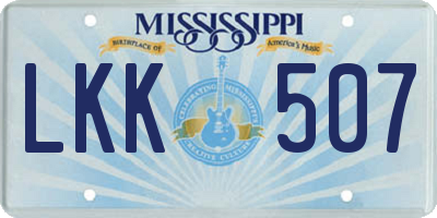 MS license plate LKK507