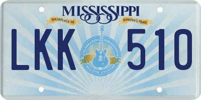 MS license plate LKK510