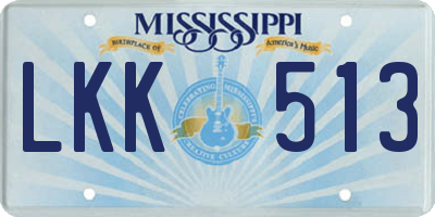 MS license plate LKK513