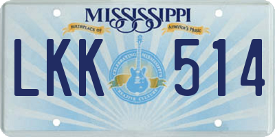 MS license plate LKK514