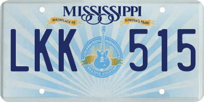 MS license plate LKK515