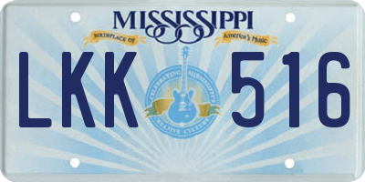 MS license plate LKK516