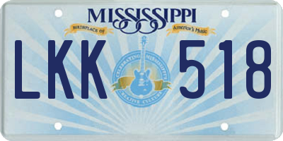 MS license plate LKK518