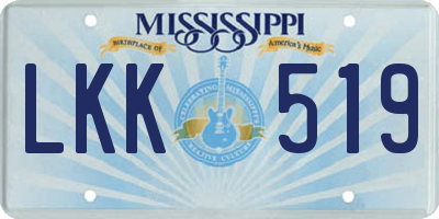 MS license plate LKK519