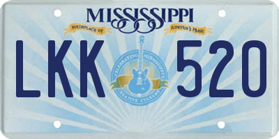 MS license plate LKK520
