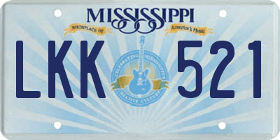 MS license plate LKK521