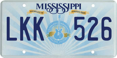 MS license plate LKK526
