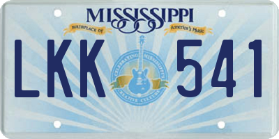 MS license plate LKK541