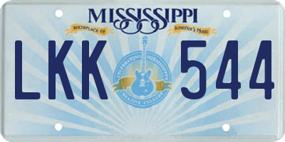 MS license plate LKK544