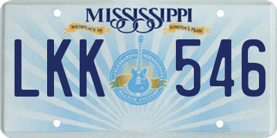 MS license plate LKK546