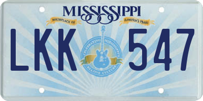 MS license plate LKK547