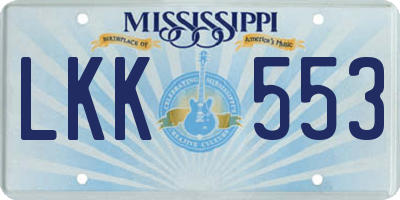 MS license plate LKK553