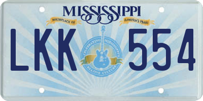 MS license plate LKK554