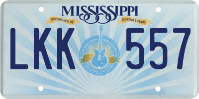 MS license plate LKK557