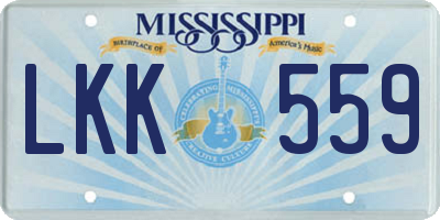 MS license plate LKK559