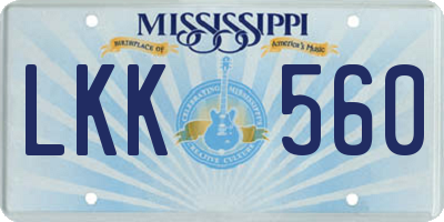 MS license plate LKK560