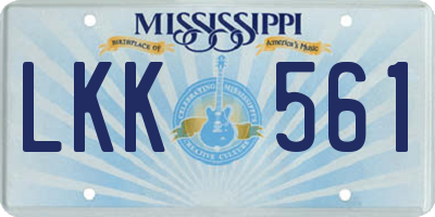 MS license plate LKK561