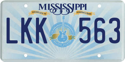 MS license plate LKK563