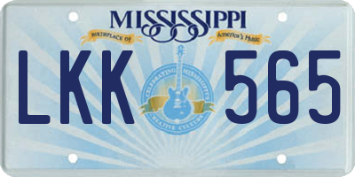 MS license plate LKK565
