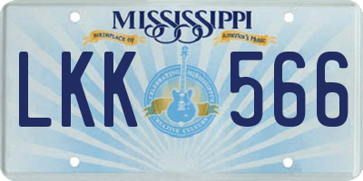 MS license plate LKK566