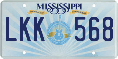 MS license plate LKK568
