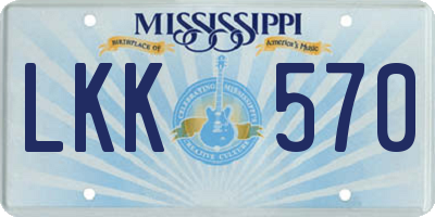 MS license plate LKK570