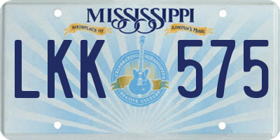 MS license plate LKK575